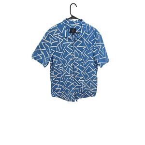 80s Style Mens Blue Button Up American Eagle Size XL